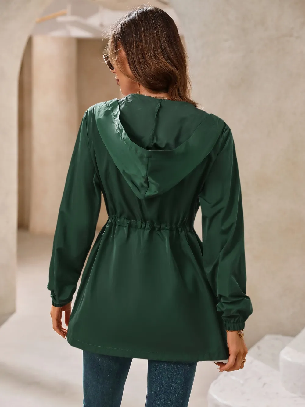 Outdoor Waterproof Long Sleeve Hooded Windbreaker, image 20