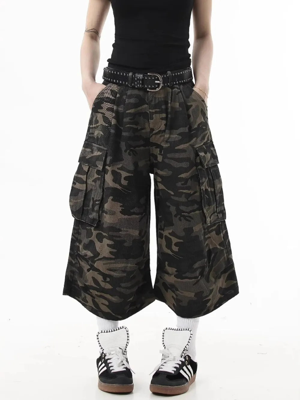 Men's Full Size Camouflage Cargo Denim Shorts Plus Size, image 5