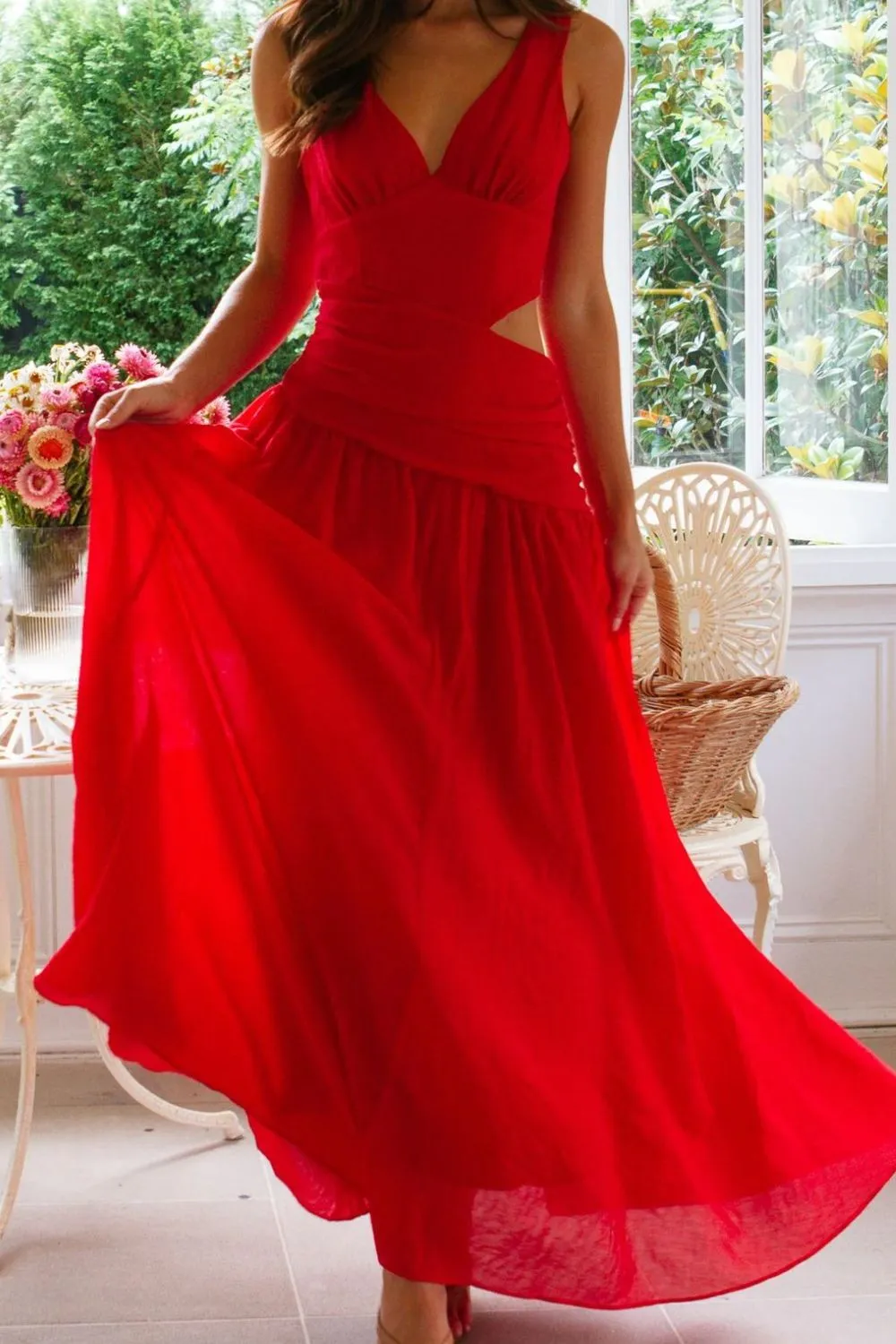 Cutout Back V-Neck Dress, image 10