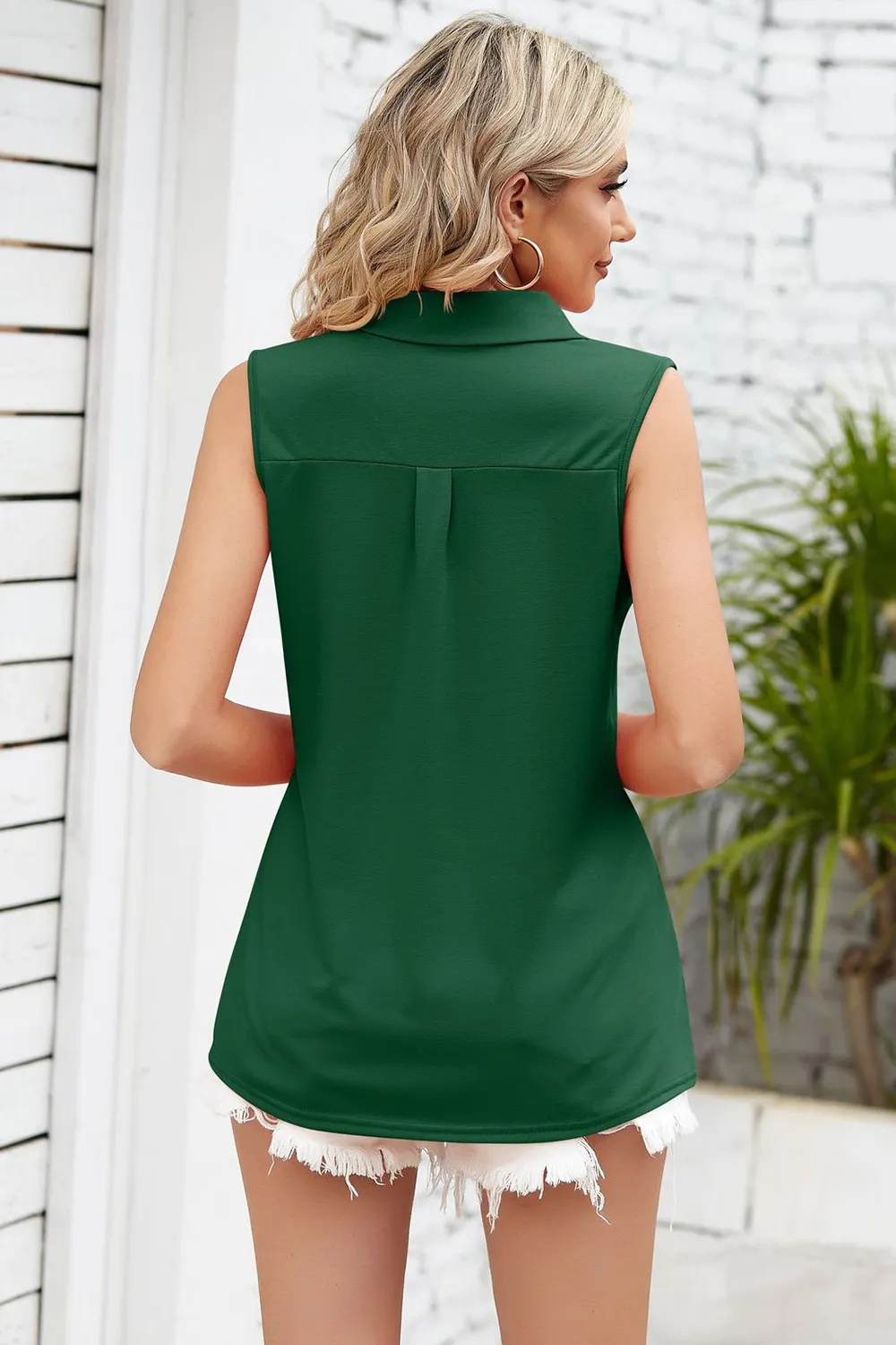 Ruched Johnny Collar Tank, image 15