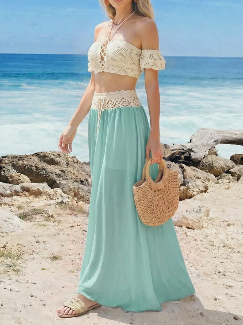 Crochet Top and Maxi Skirt Set, image 12