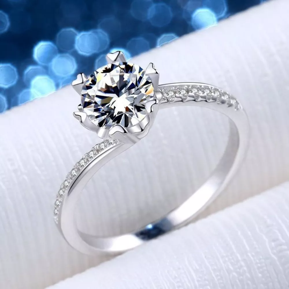 1 Carat 925 Sterling Silver Moissanite Ring, image 4
