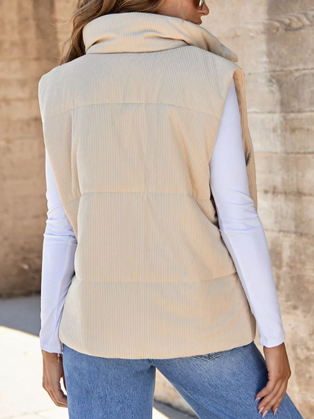 Corduroy Zip Up Vest Coat, image 9