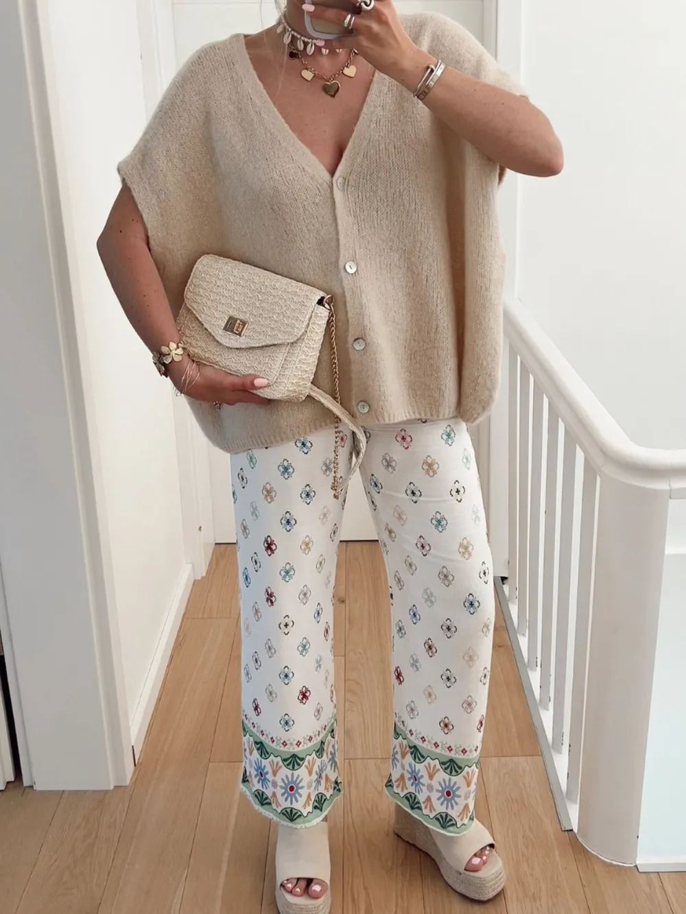 V-Neck Button Up Short Sleeve Cardigan, image 6