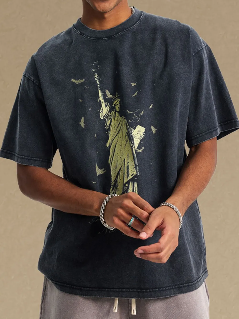Men's Graphic Round Neck Half Sleeve T-Shirt, image 4