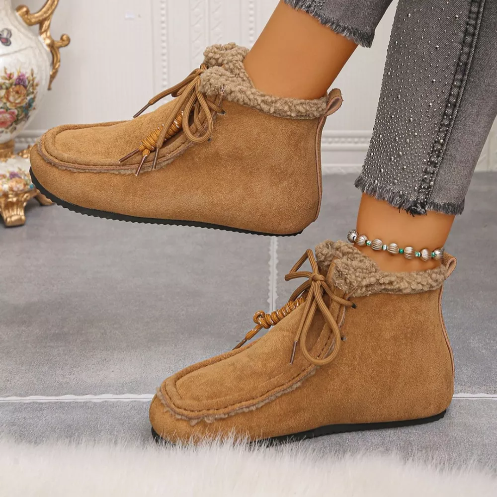 Lace Up Flats Ankle Boots, image 8