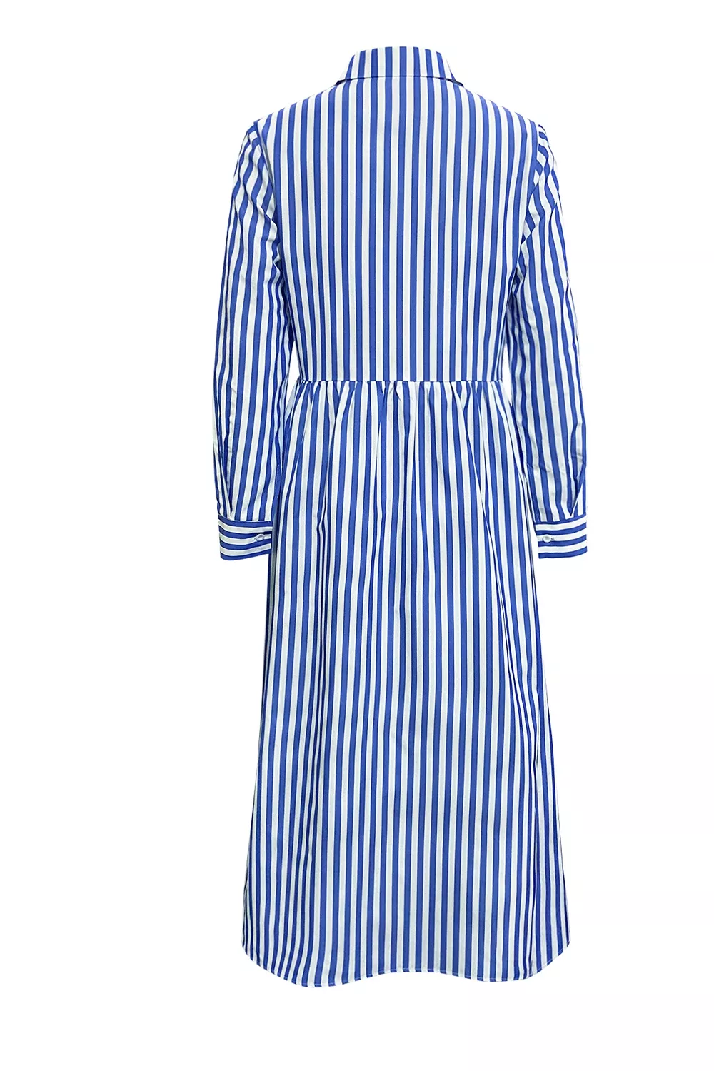 Striped Long Sleeve Maxi Shirt Dress, image 2