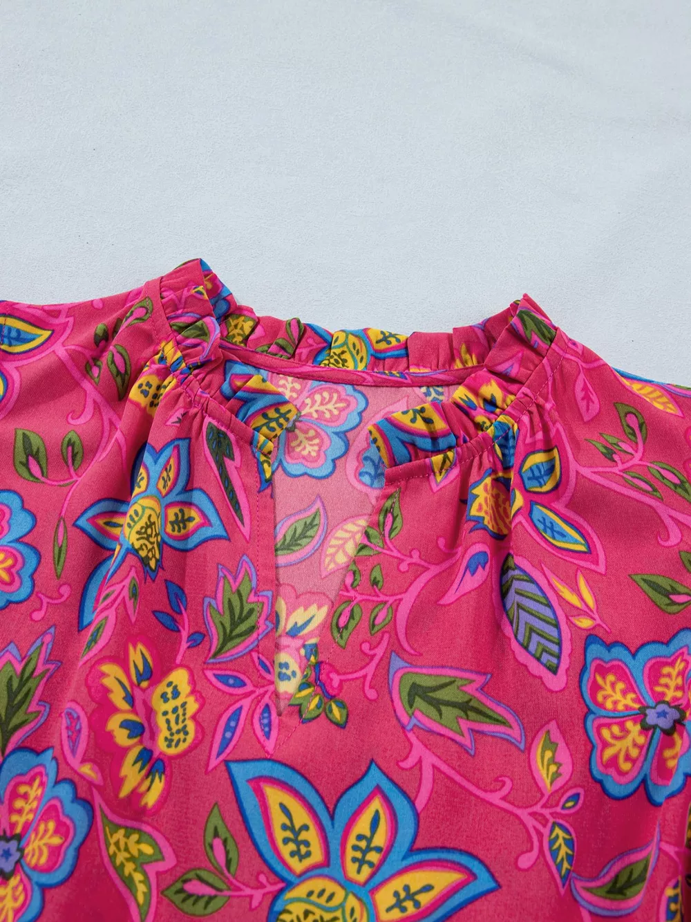 Flutter Sleeve Belted Floral Dress, image 11