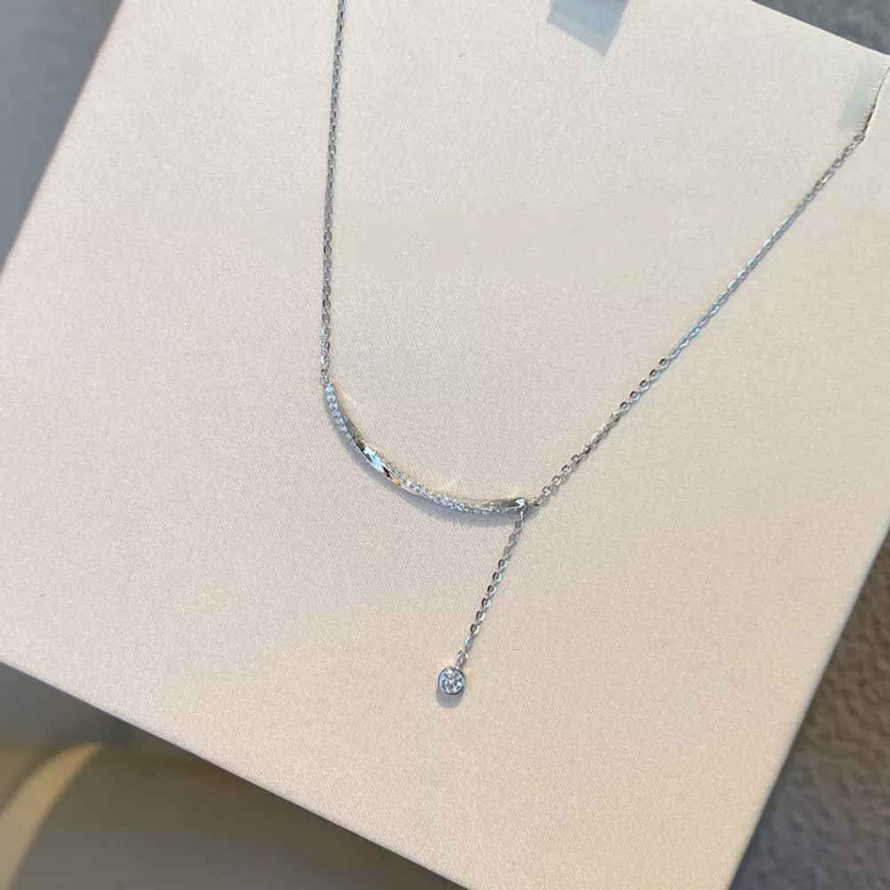 925 Sterling Silver Bar Chain Adjustable Necklace, image 5