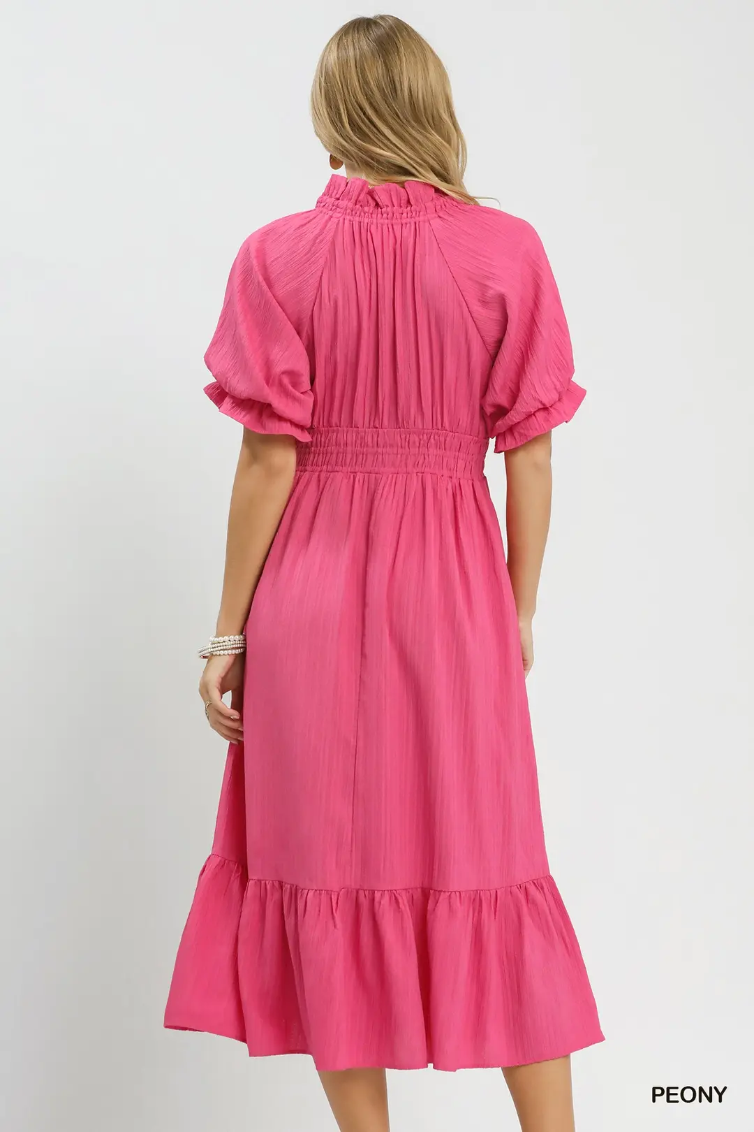 Ruffle V-Neck Midi Dress, image 3