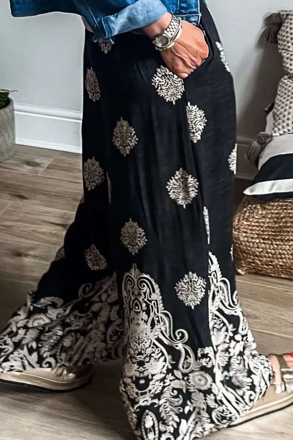 Printed Wide Leg Pants, image 3