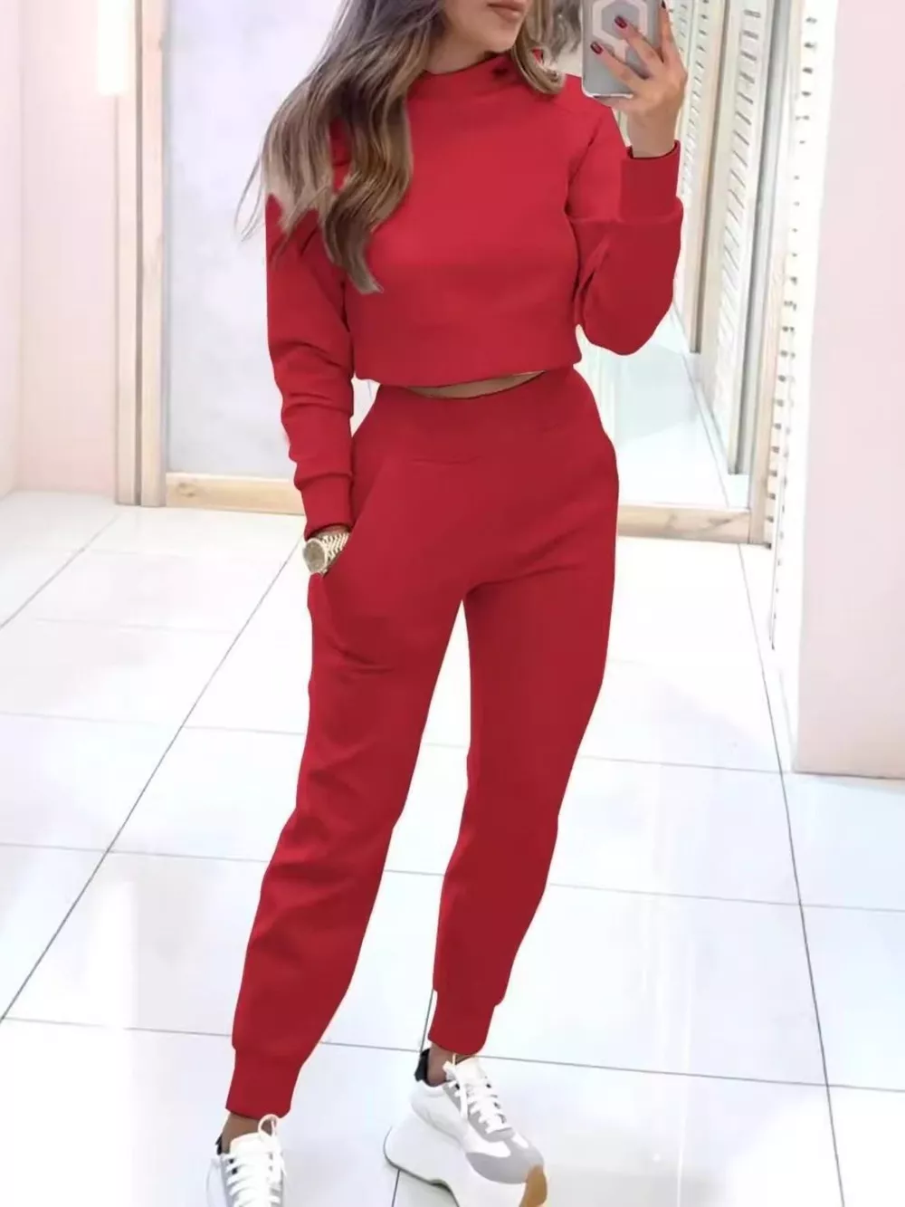 Cropped Sweatshirt and Jogger Set, image 13