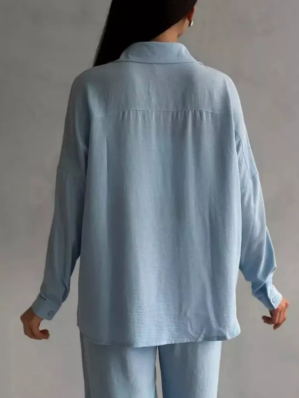 Relaxed Fit Shirt and Wide Leg Pants Set, image 4