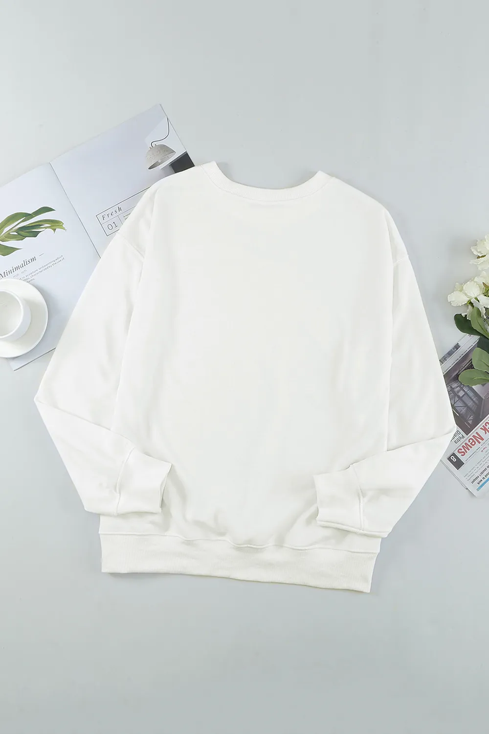 Round Neck Dropped Shoulder Sweatshirt, image 5