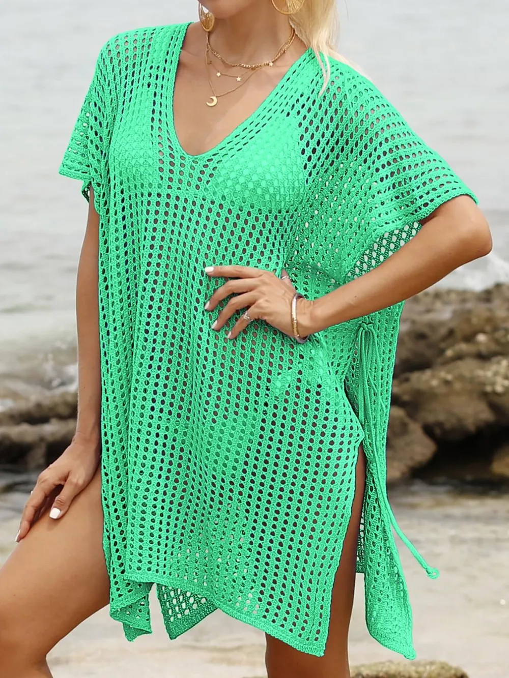 Side Tied V-Neck Cover-Up, image 28