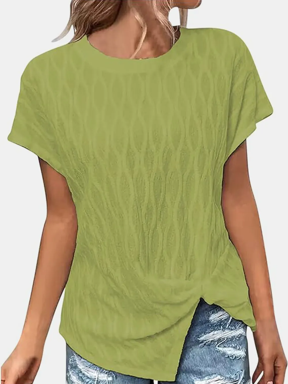 Full Size Round Neck Short Sleeve T-Shirt, image 16