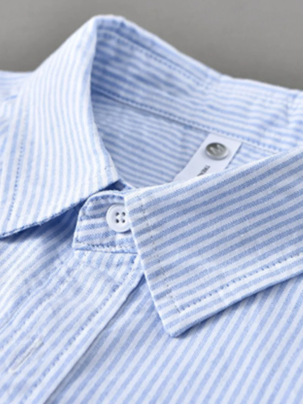 Men's Plus Size Striped Button Up Short Sleeve Shirt, image 6
