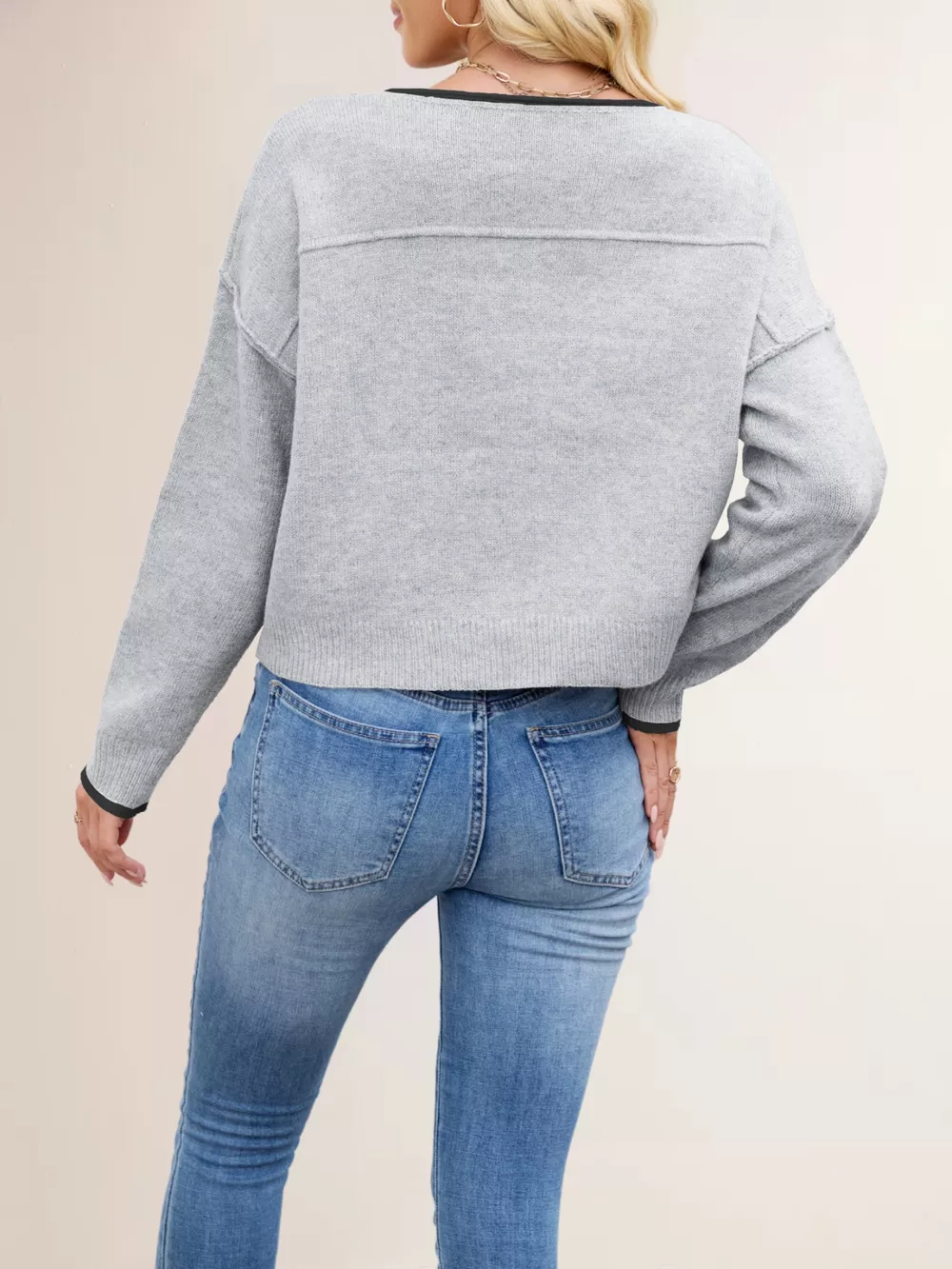 Round Neck Dropped Shoulder Sweater, image 18