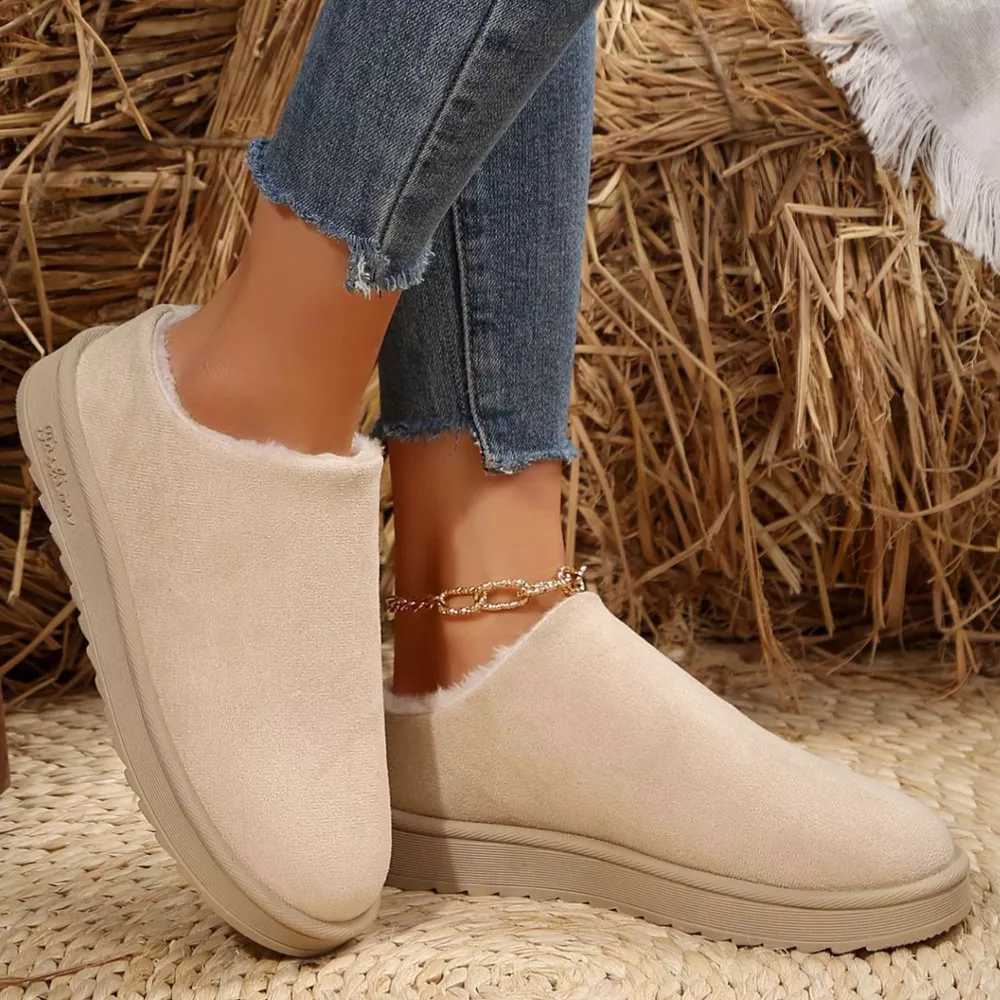 Round Toe Plush Lined Ankle Boots, image 10