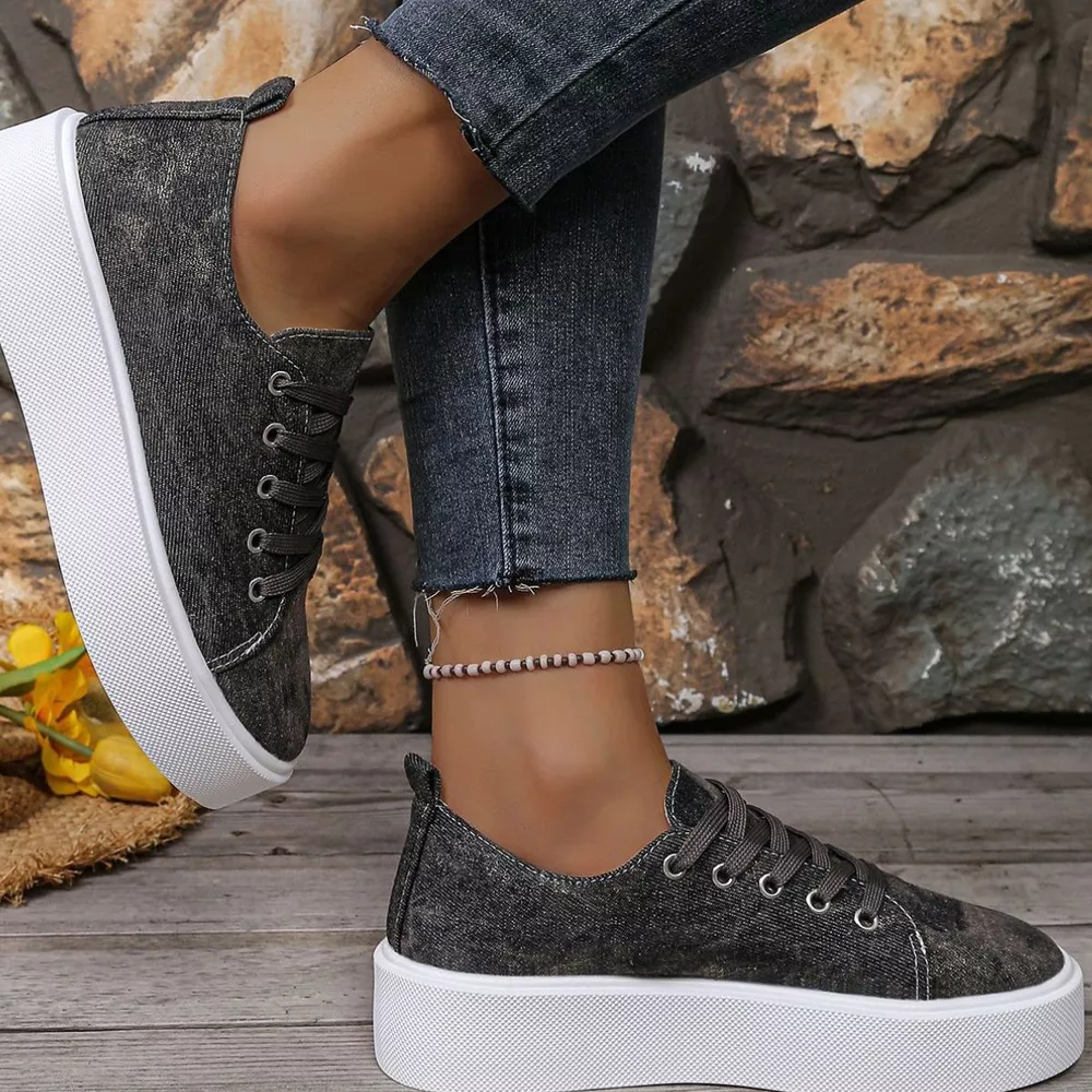 Round Toe Platform Sneakers, image 3