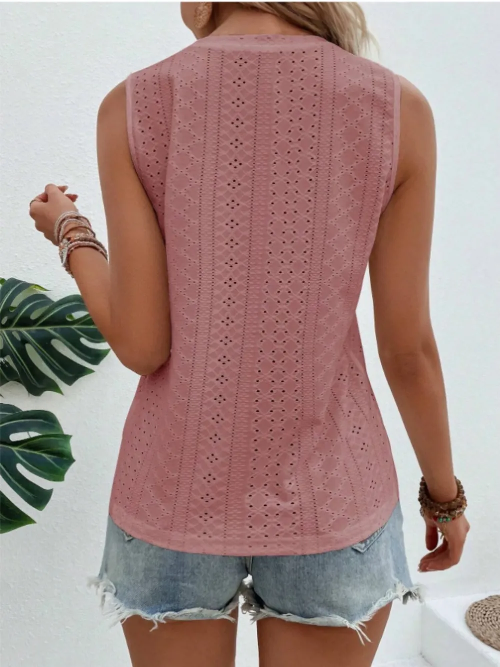 Eyelet Round Neck Tank, image 14