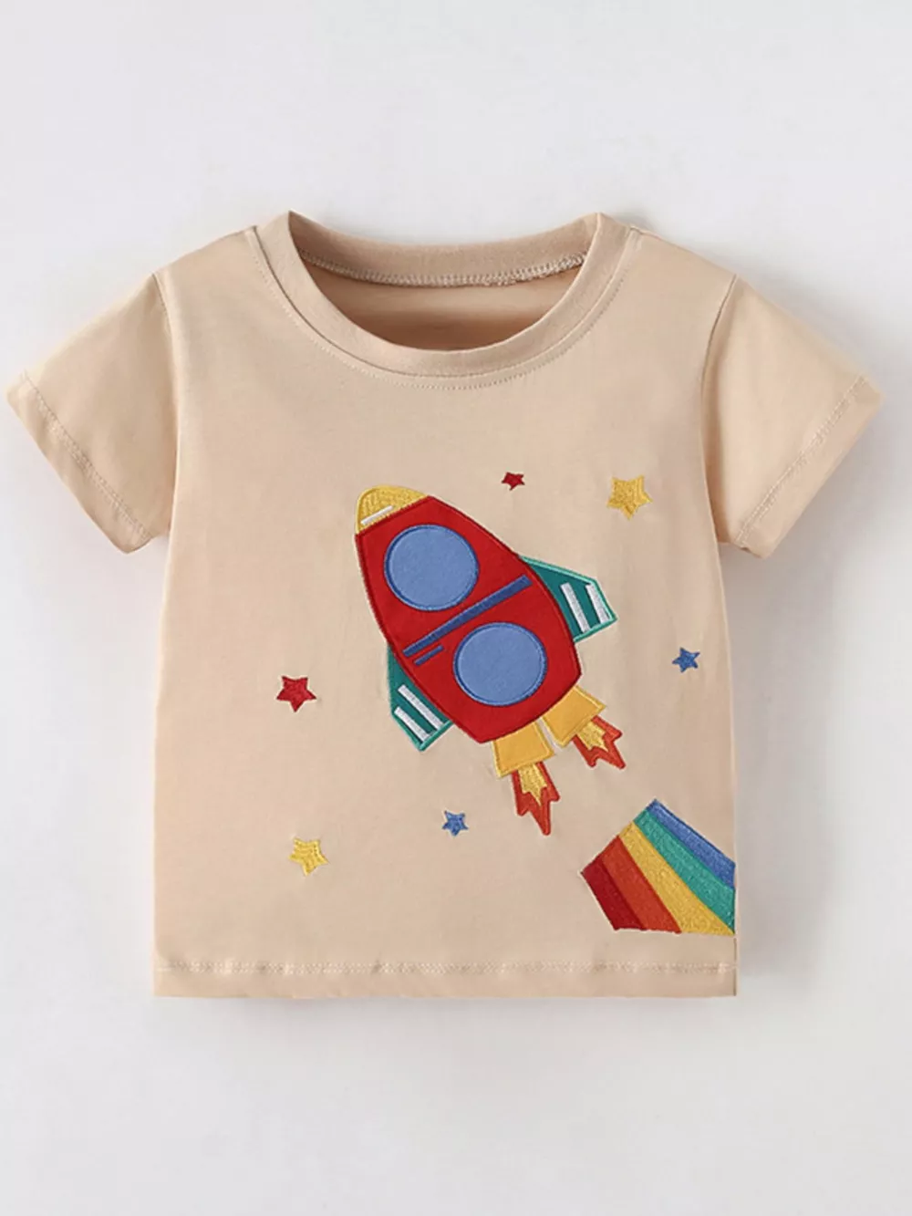 Children's Rocket Embroidered Short Sleeve T-Shirt