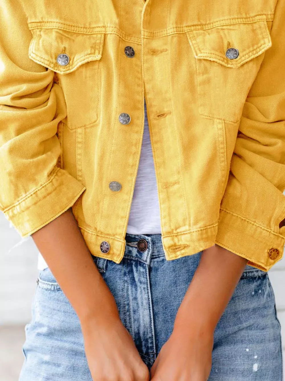 Button Up Long Sleeve Denim Jacket, image 18