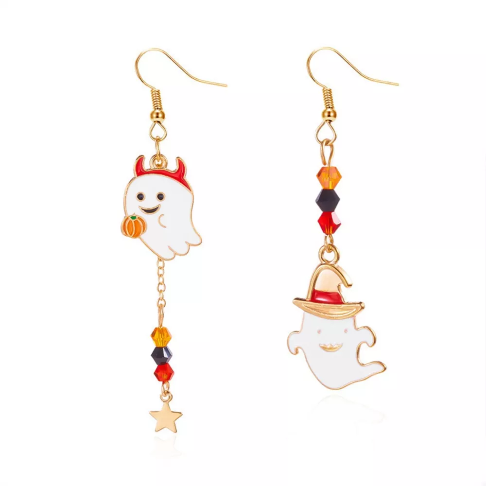 Halloween Ghost Pumpkin Drop Earrings, image 6