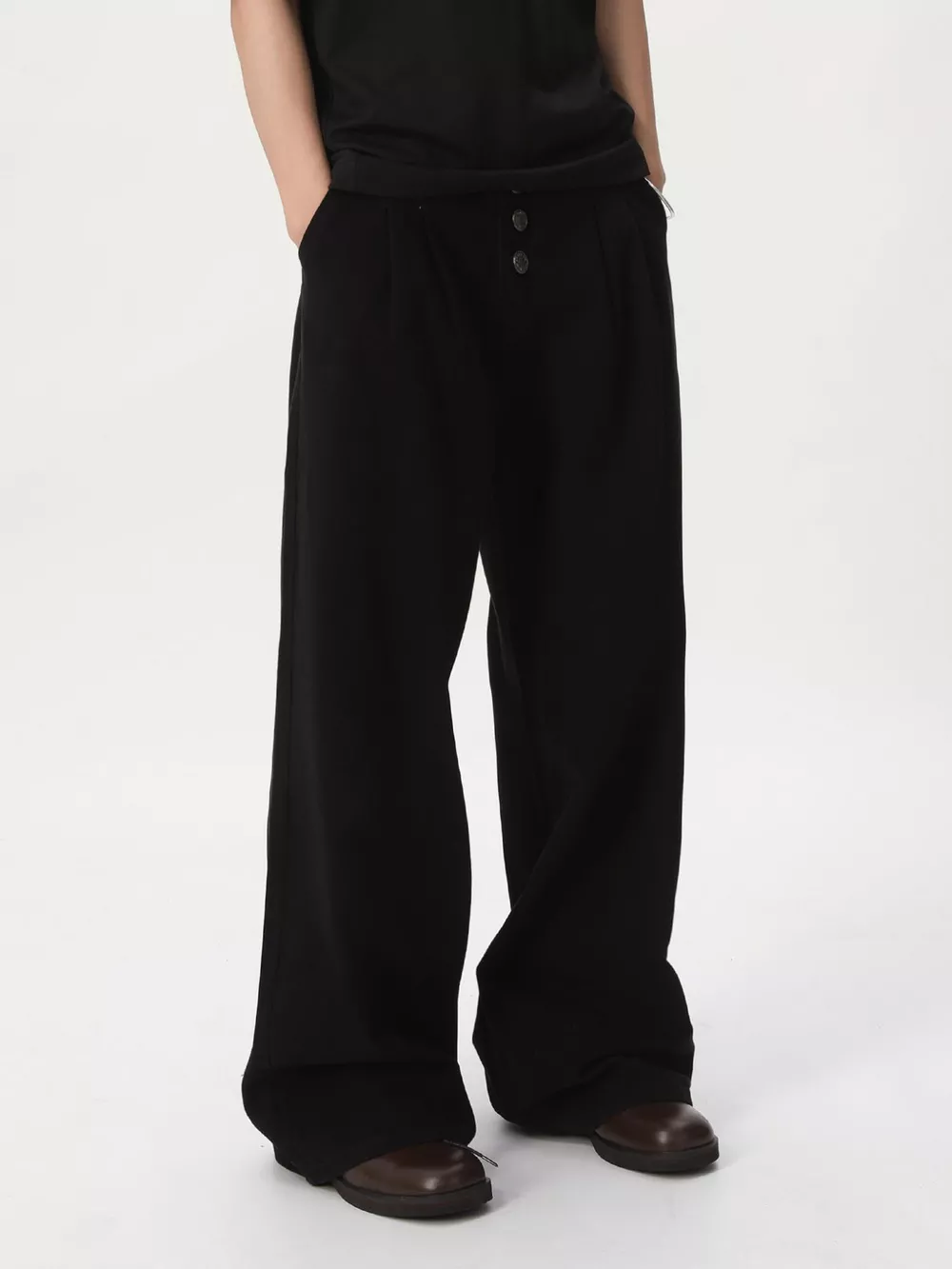 Men's Button-Fly Wide Leg Jeans, image 5
