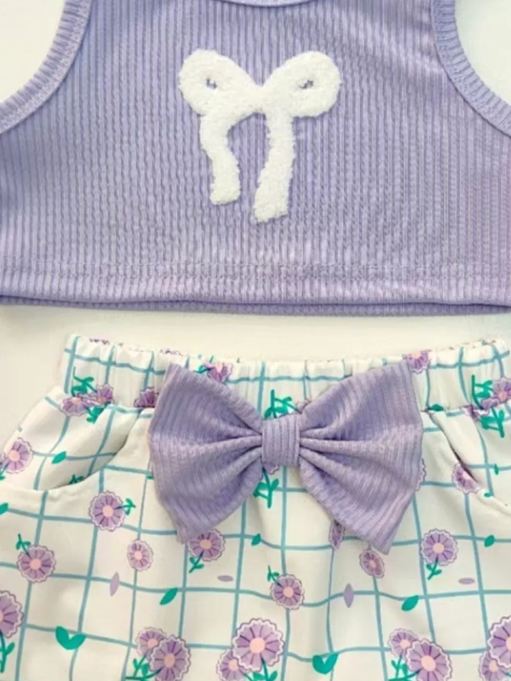 Children's Bowknot Tank Top and Skirt Set, image 2