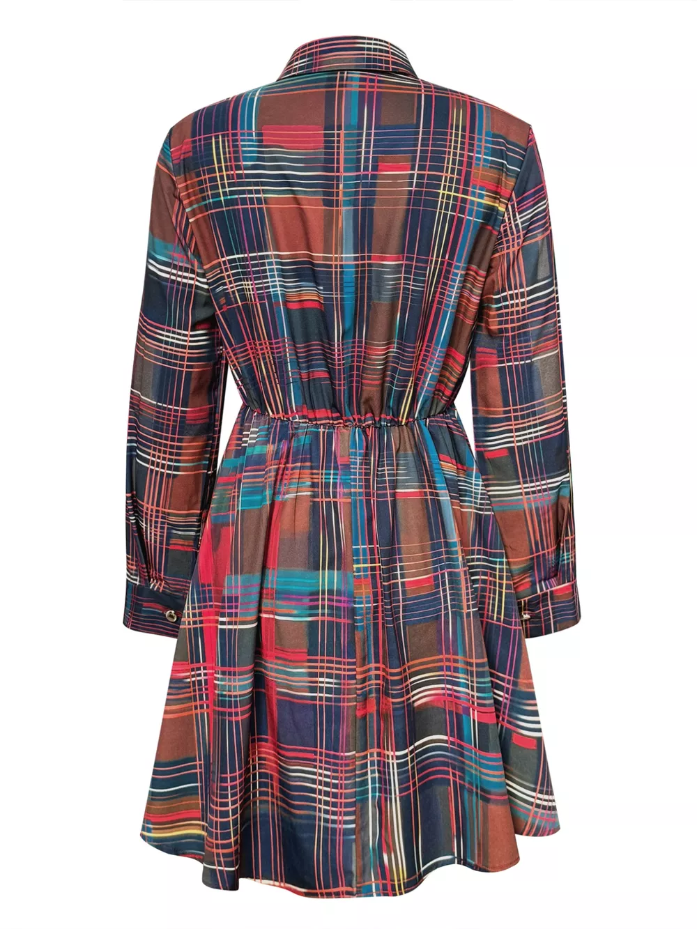 Plaid Long Sleeve Shirt Dress, image 7