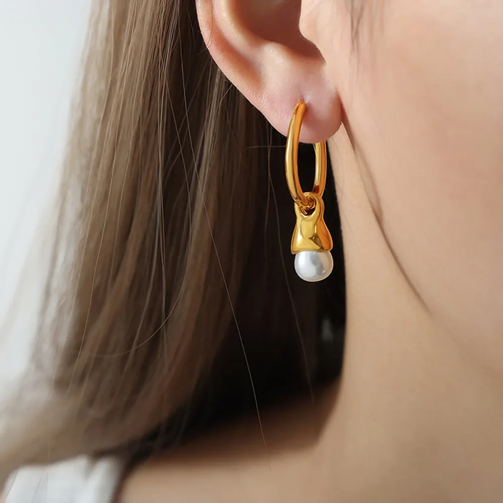 Titanium Steel Huggie Earrings, image 8