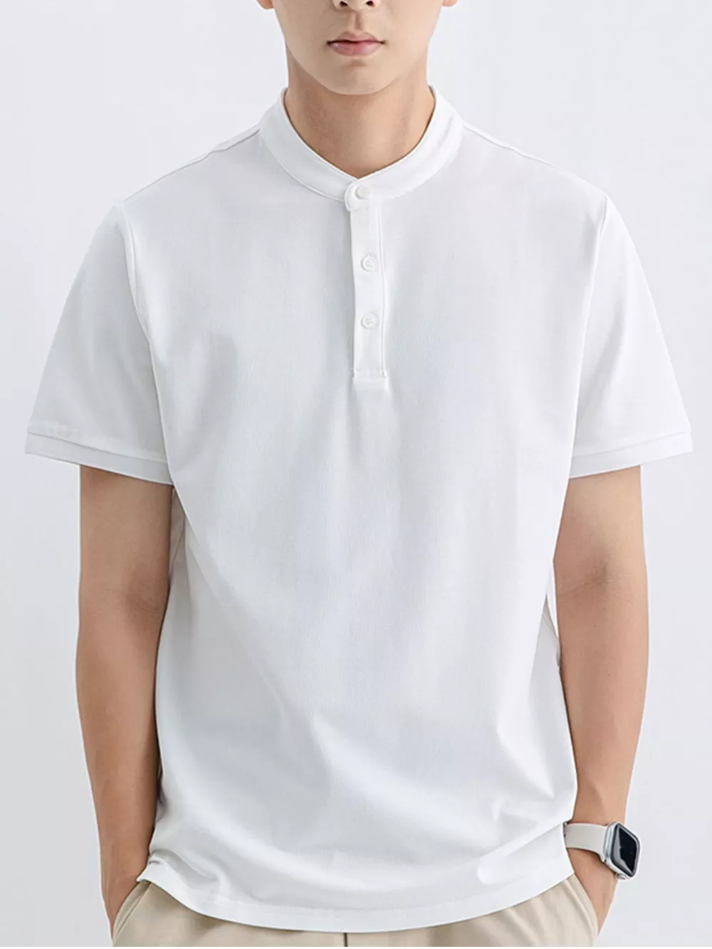 Men's Plus Size Button Detail Short Sleeve T-Shirt, image 4