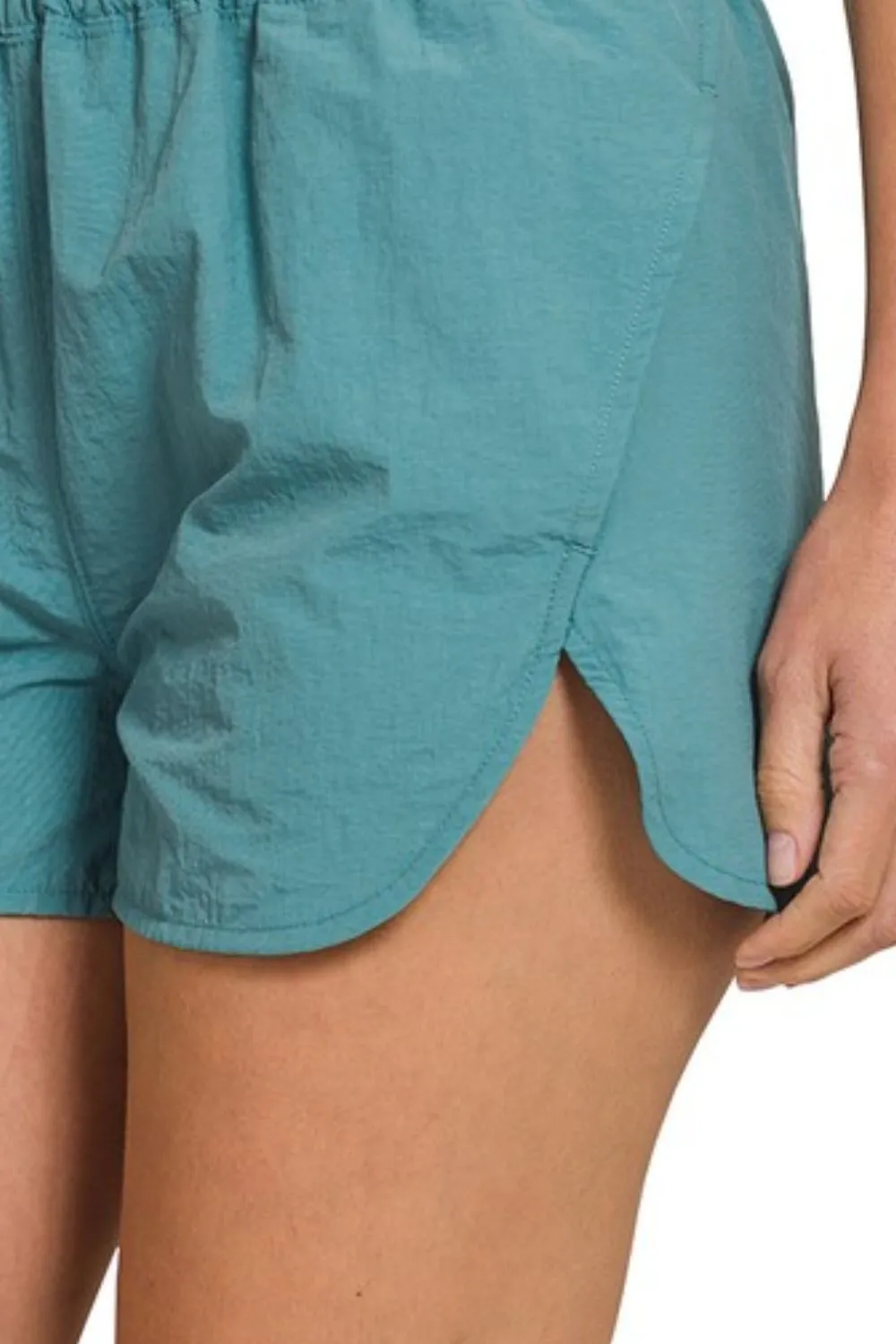 Windbreaker Smocked Waistband Running Shorts, image 2