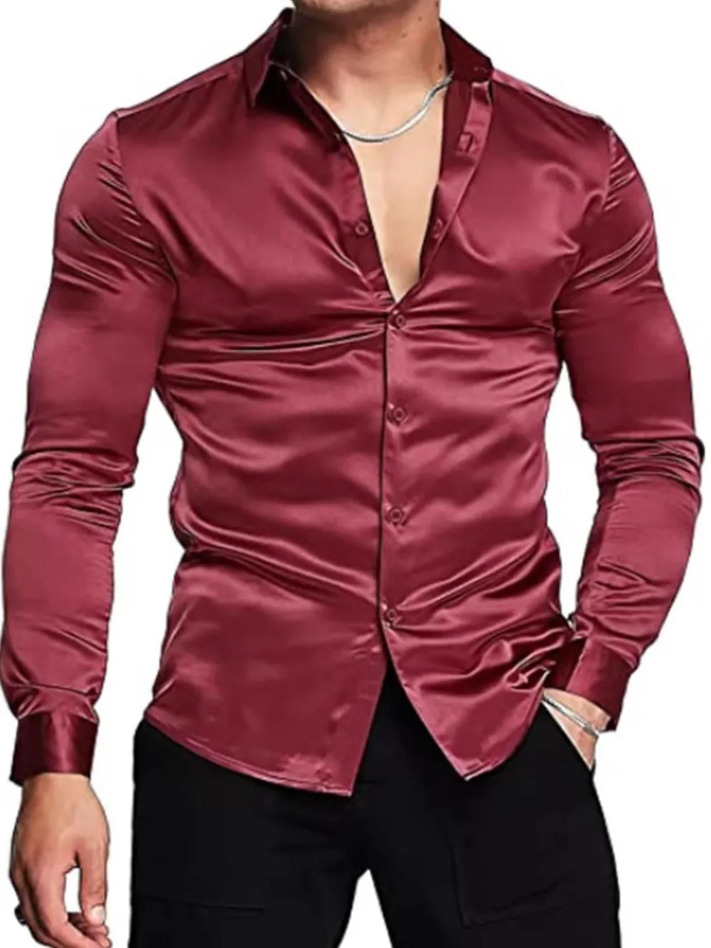 Men's Full Size Button Up Long Sleeve Shirt Plus Size, image 2