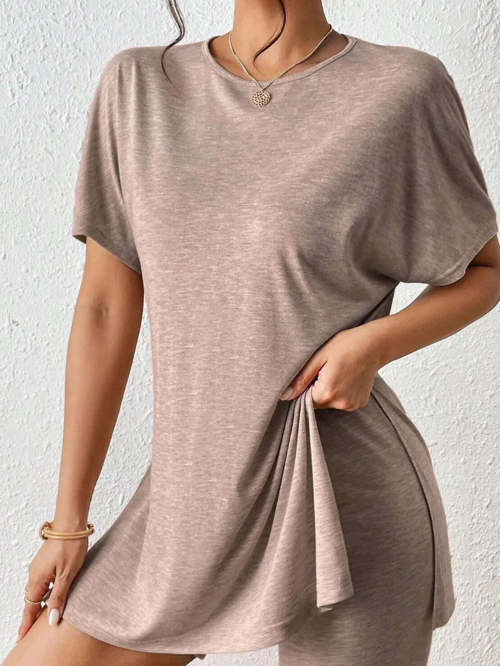 Casual Round Neck T-Shirt and Shorts Set, image 10
