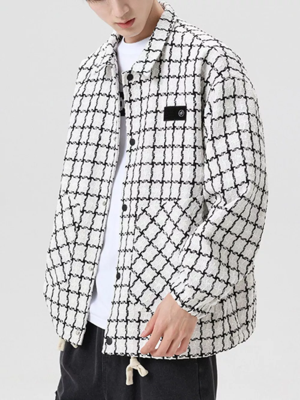 Men's Full Size Plaid Button Up Casual Jacket Plus Size, image 3