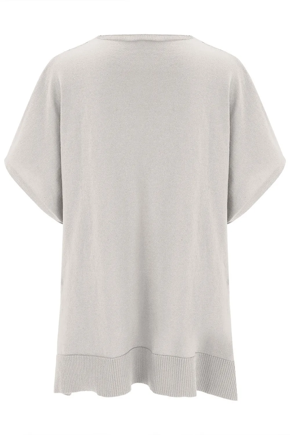 Slit V-Neck Half Sleeve Knit Top, image 12