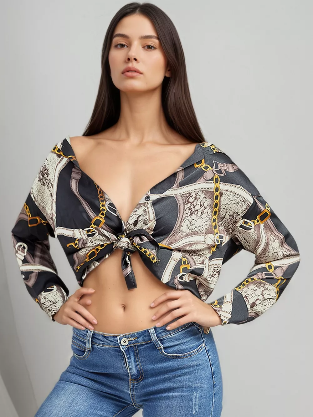 Printed Long Sleeve Shirt, image 4