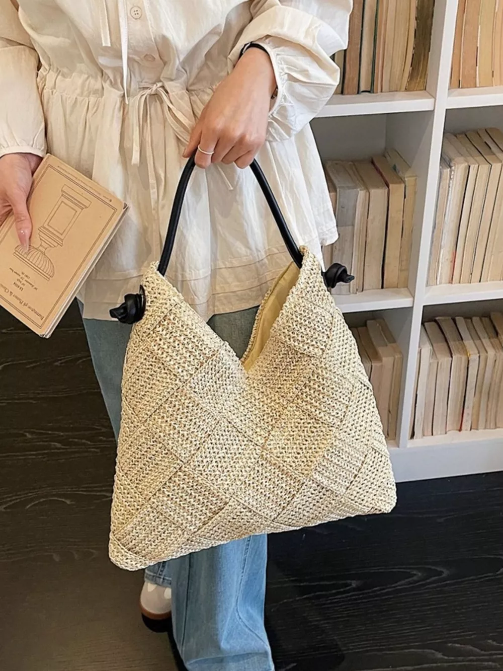 Woven Straw Shoulder Bag, image 5