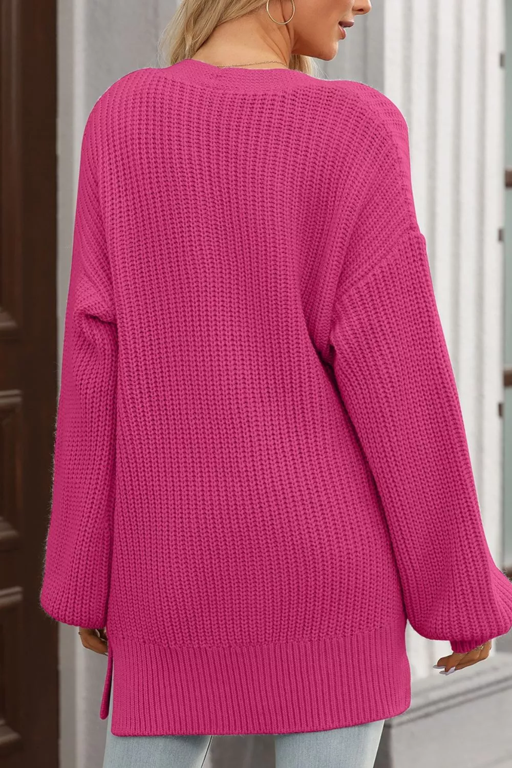 Chunky Knit Button-Down Cardigan, image 20