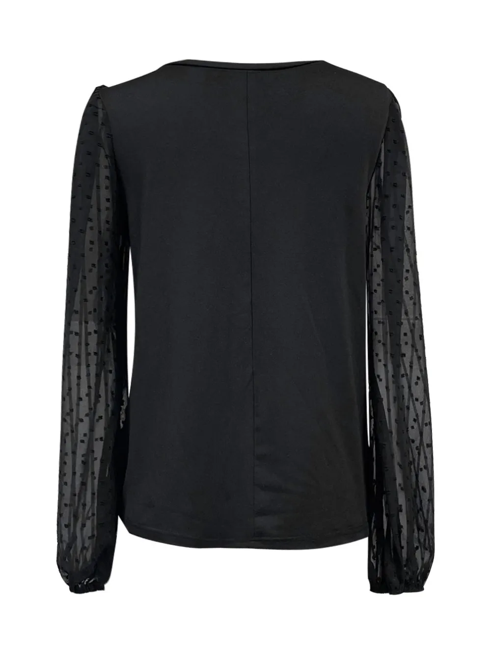 Full Size V-Neck Swiss Dot Long Sleeve Blouse, image 7