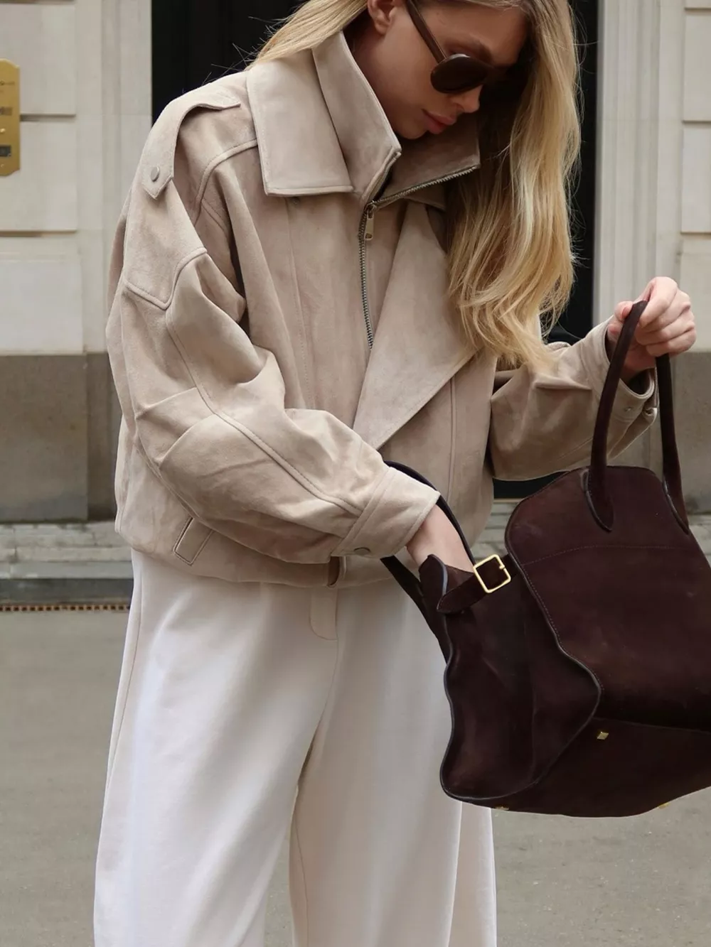 Zip Up Dropped Shoulder Moto Jacket, image 10