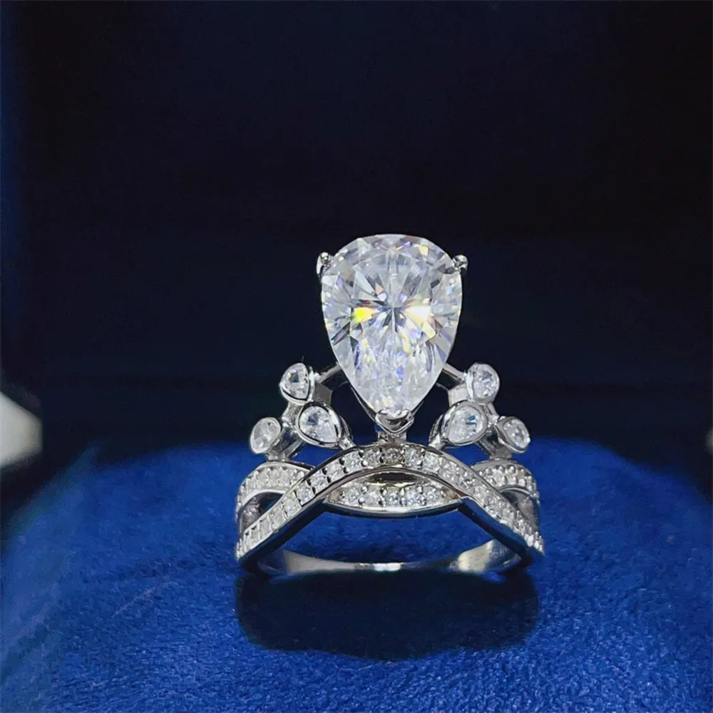 5 Carat Moissanite 925 Sterling Silver Ring, image 3