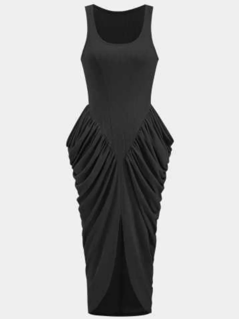 Ruched Detail Slit Midi Dress, image 10