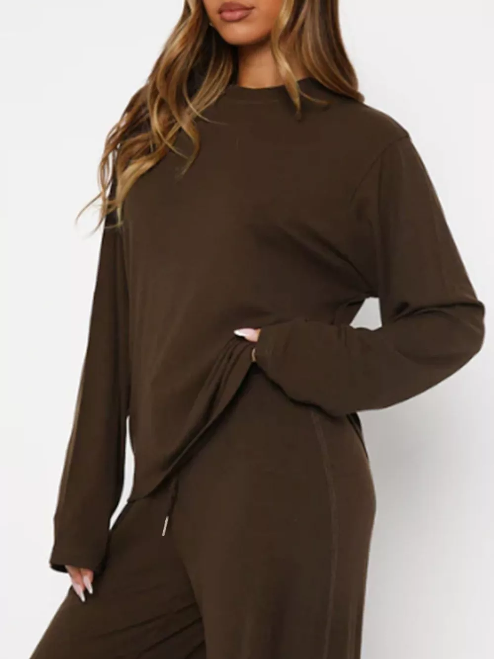 Relaxed Fit Long Sleeve Top and Pants Set, image 17