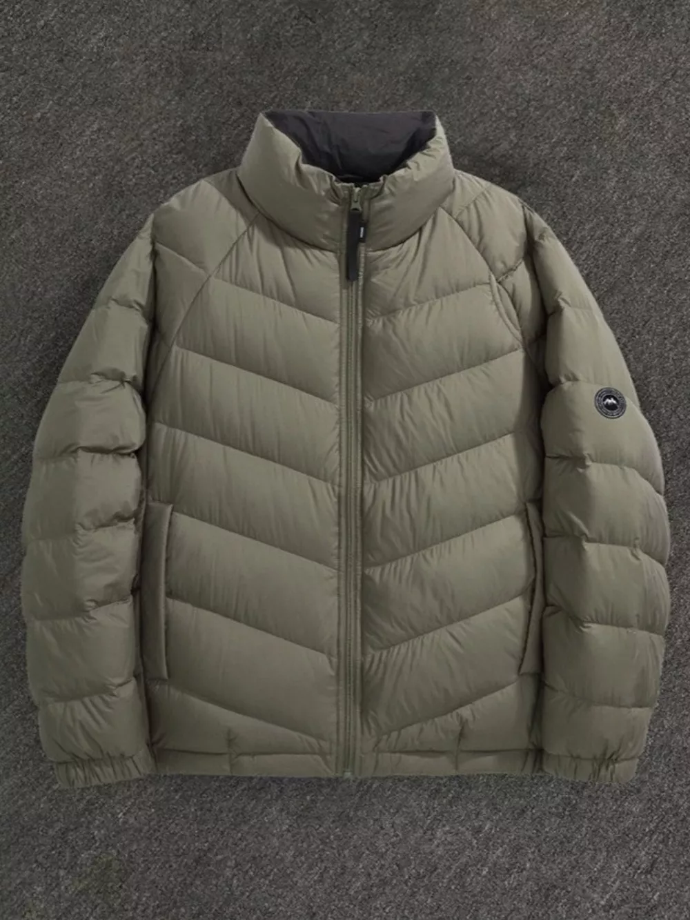 Men's Plus Size Zip Up Stand Collar Down Jacket, image 2