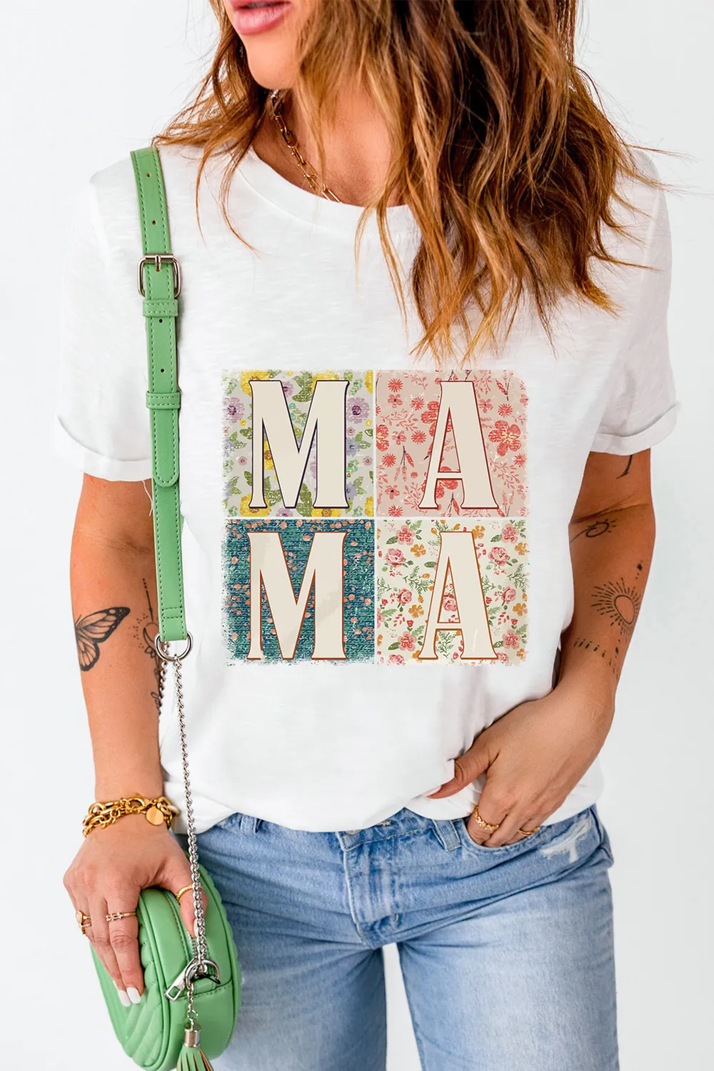 MAMA Round Neck Short Sleeve T-Shirt, image 4