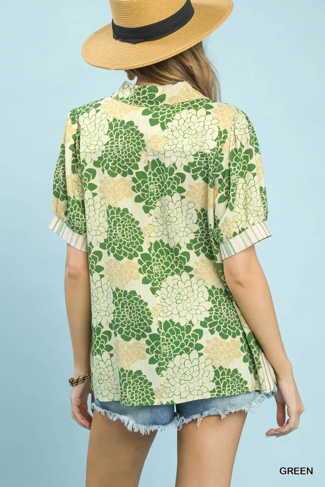Floral Collared Short Sleeve Blouse, image 4