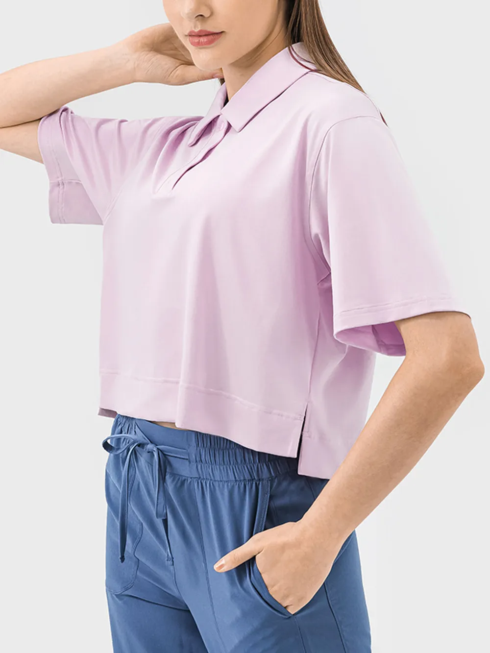 Half Button Short Sleeve Active T-Shirt, image 11